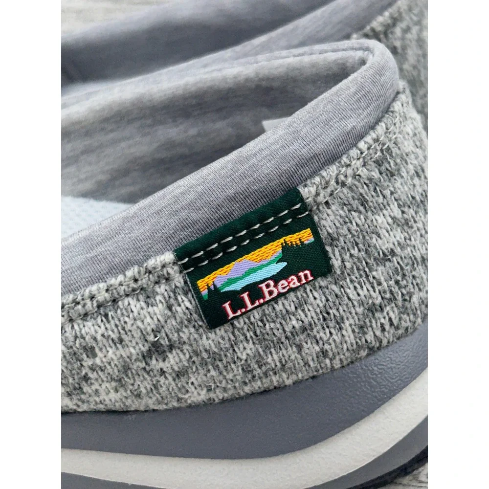 LL Bean Womens Everyday Slip-On Shoes Gray Knit Loafers 503514‎ Size 9 Medium
